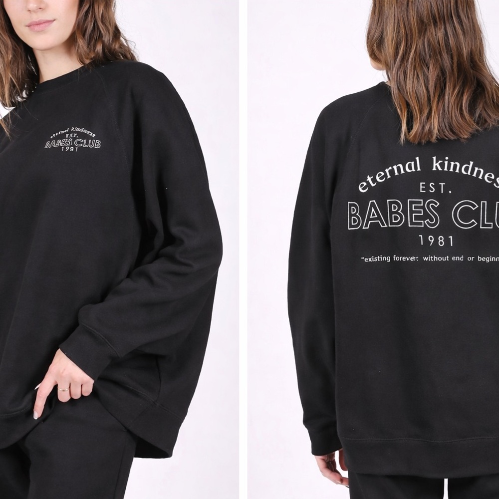 BRUNETTE THE LABEL: NYBF Crew Fleece -
"Eternal Kindness" sweatshirt NWT